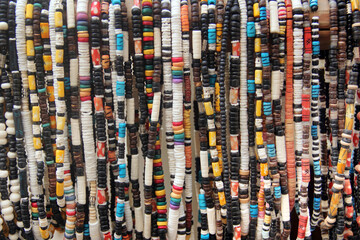 Artificial decorative beads and bracelets at street market