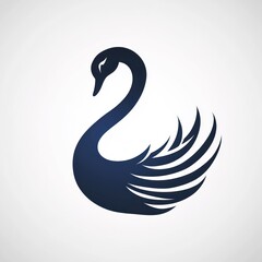 Naklejka premium Elegant stylized black swan silhouette.