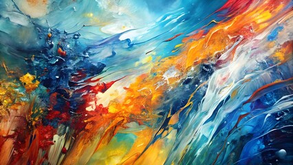 Vivid Abstract Splash of Colors and Dynamic Textures