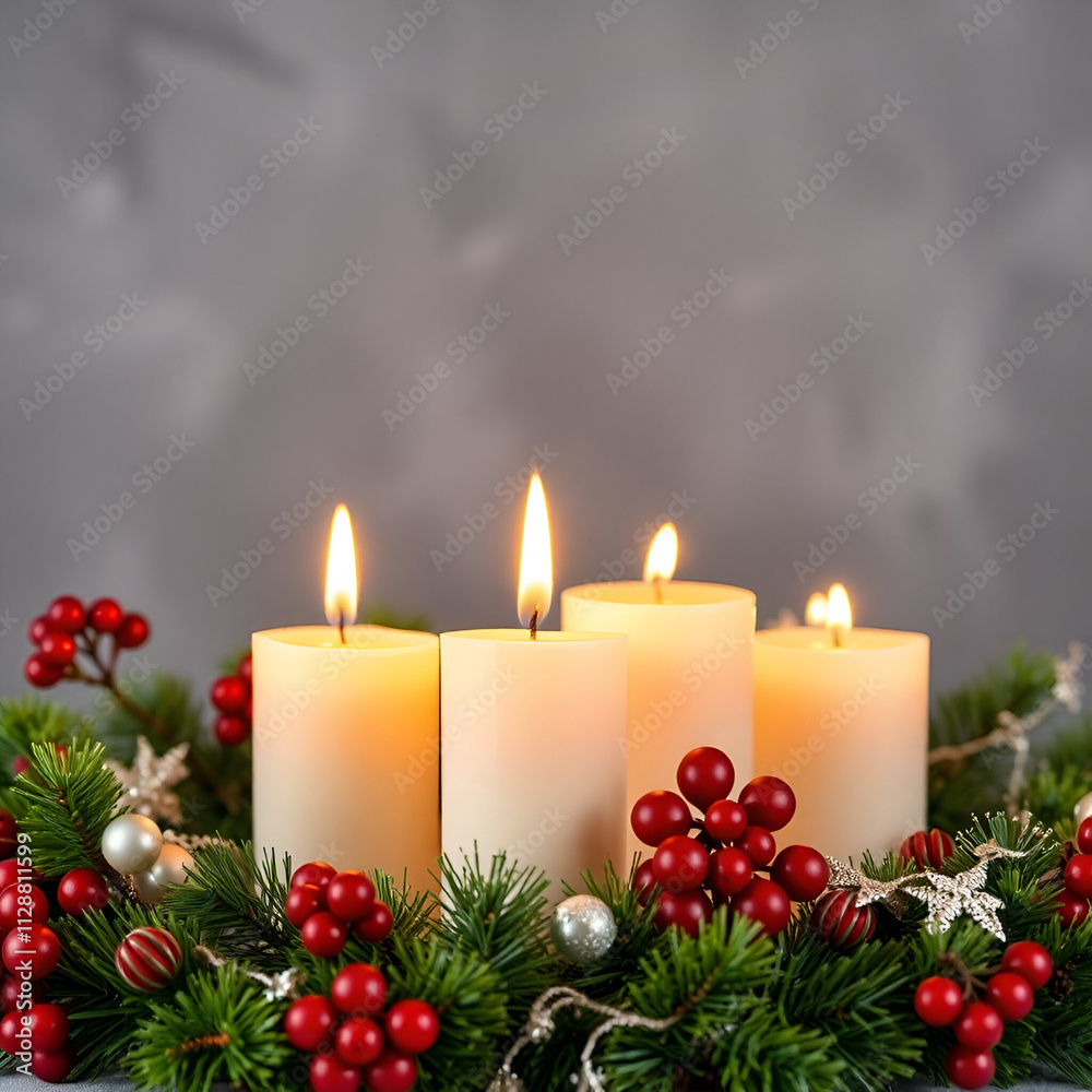Fototapete Christmas and Happy New Year Background with Snowflakes on red background generative AI tools