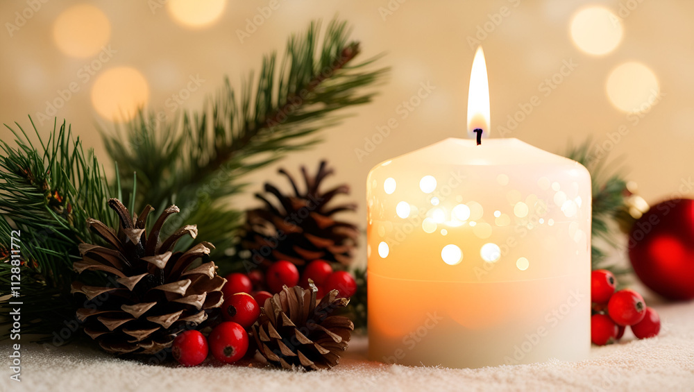Fototapete Christmas and Happy New Year Background with Snowflakes on red background generative AI tools