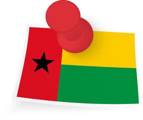 Guinea-Bissau Flag with Red Push Pin