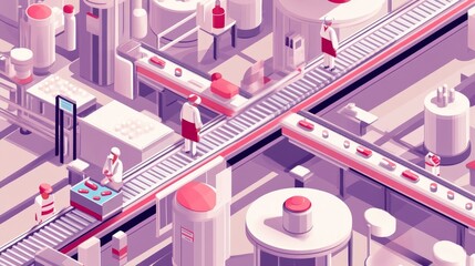 Drug manufacturing process.  Conveyor with medical ampoules line at a modern pharmaceutical plant. Pharmacology production, medicine industry from laboratory 2 factory, pharmacy. Healthcare, pharma 3D