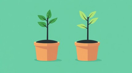 Obraz premium economic sustainability plant growth flat design front view financial stability theme animation Split-complementary color scheme