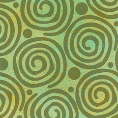 Ethnic Spiral Pattern. Square decorative background with raised textile texture featuring intricate spiral motifs. Great for bold and creative graphic designs.