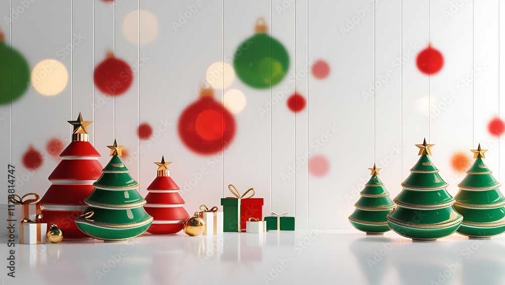 Fototapete christmas and happy new year background with snowflakes on red background generative ai tools