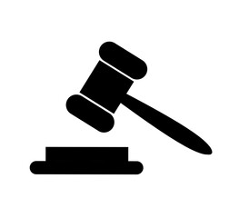 hammer of justice icon vector with simple design. judge's gavel icon