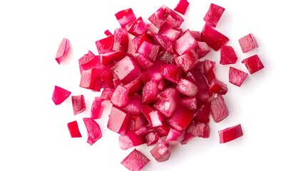 Chopped Radish isolated in white background
