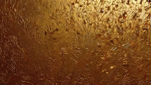 Golden texture with intricate abstract patterns and shimmering details, luxurious gold texture, 4k Wallpaper Background Animation Video