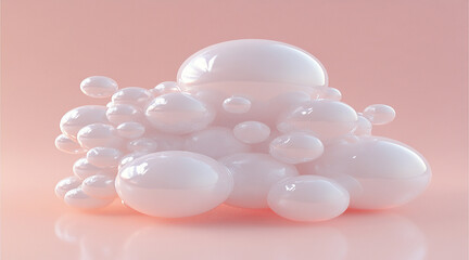 Pastel Pink and Blue Balloons Framing a Blank Square on a Colorful Background Perfect for Party Themes.