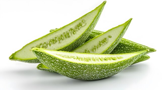 Chopped Pointed Gourd isolated in white background