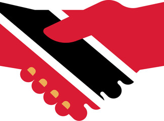 Trinidad & Tobago flag on Shake Hand icon