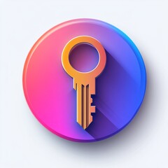 Golden Key Icon - Modern Design