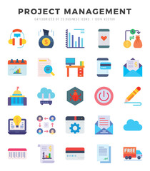 Project Management Icons bundle. Flat style Icons. Vector illustration.
