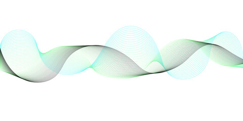 Abstract colorful soft flowing line design wave white background vector illustration.