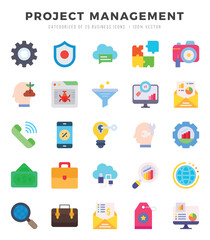 Set of Flat Project Management Icons. Flat art icon. Vector illustration