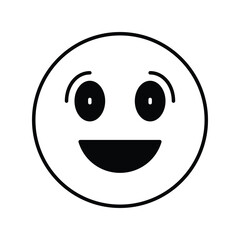 Smile glyph icon with white background vector stock illustration