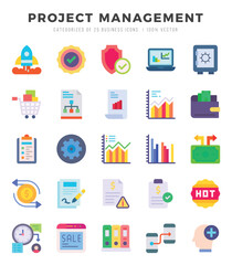 Set of Project Management icons. Vector Illustration.