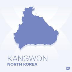 Fototapeta premium Kangwon vector map, Vector map of Kangwon, editable eps, AI files, Vector illustration of Kangwon vector map