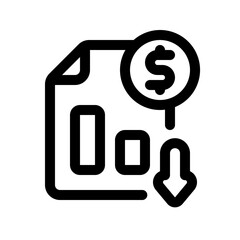 Economic Crisis Line Icon. Single icon, line vector icon