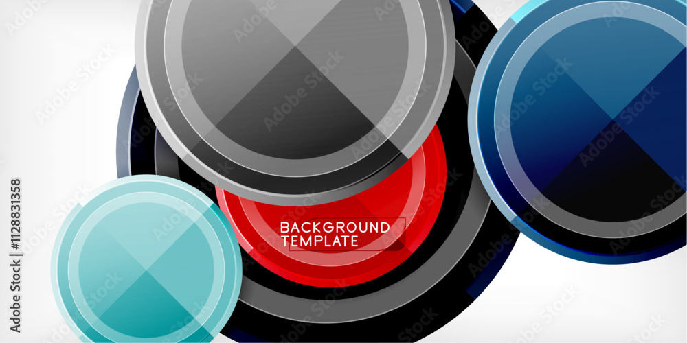 Poster geometric design abstract background - circles