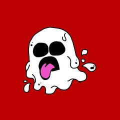 halloween skull with lips