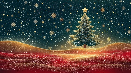 Winter christmas composition in paper cut style.Merry Christmas text Calligraphic Lettering Vector illustration.