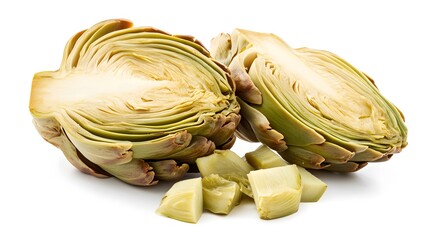 Chopped Artichoke isolated in white background