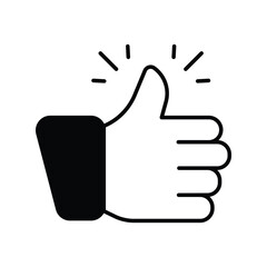 Thumbs glyph icon with white background vector stock illustration