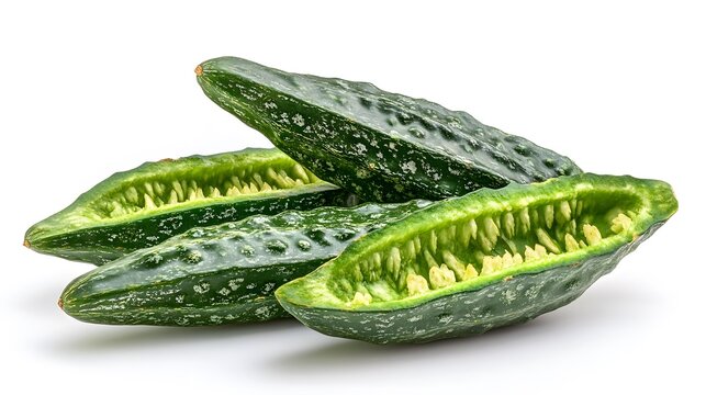 Chopped Pointed Gourd isolated in white background