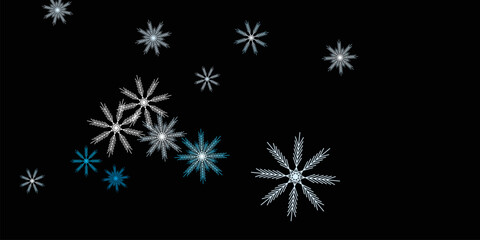snowflakes on black