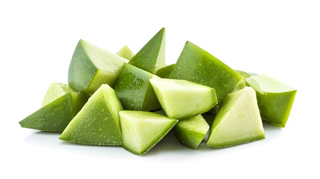 Chopped Pointed Gourd isolated in white background