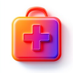 Obraz premium Vibrant First Aid Kit Icon