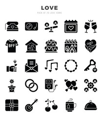 Love. Glyph icons Pack. vector illustration.