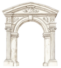 PNG An ancient greek Ornamental arch architecture arched person.