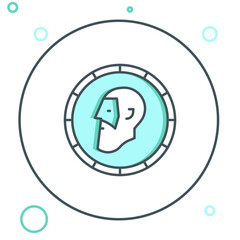 Line Ancient coin icon isolated on white background. Colorful outline concept. Vector