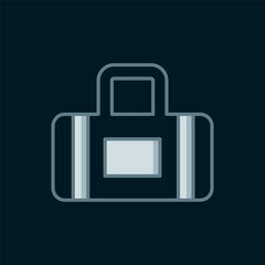 Line Sport bag icon isolated on black background. Flat filled outline style with shadow. Vector