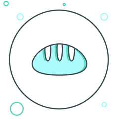 Line Bread loaf icon isolated on white background. Colorful outline concept. Vector