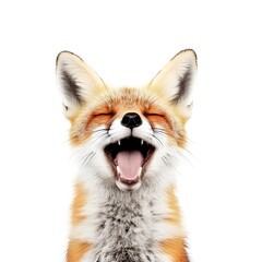Obraz premium Happy Lucky Smiling isolated Furry Fox Wildlife Animal