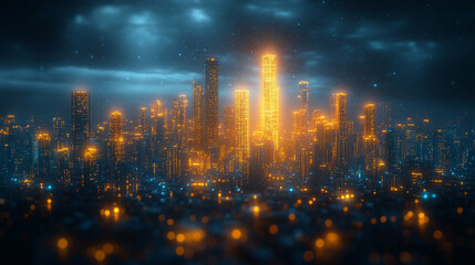 Obraz premium future city, background space