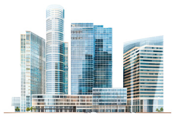 Obraz premium PNG Modern urban skyscraper cityscape