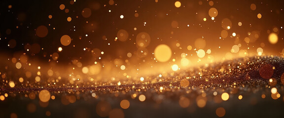 Obraz premium bokeh effect with gold glitter on a deep Papaya Whip color background