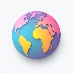 Fototapeta premium Colorful 3D Papercut Earth Globe Design