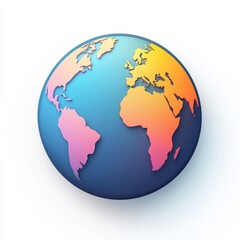 Fototapeta premium Vibrant Earth Globe Graphic Design