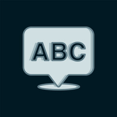 Line Alphabet icon isolated on black background. Flat filled outline style with shadow. Vector