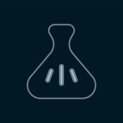 Line Dumpling icon isolated on black background. Traditional chinese dish. Flat filled outline style with shadow. Vector