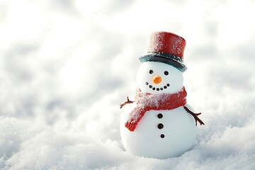 Obraz premium Snowman 3d animation Made with Generative AI 