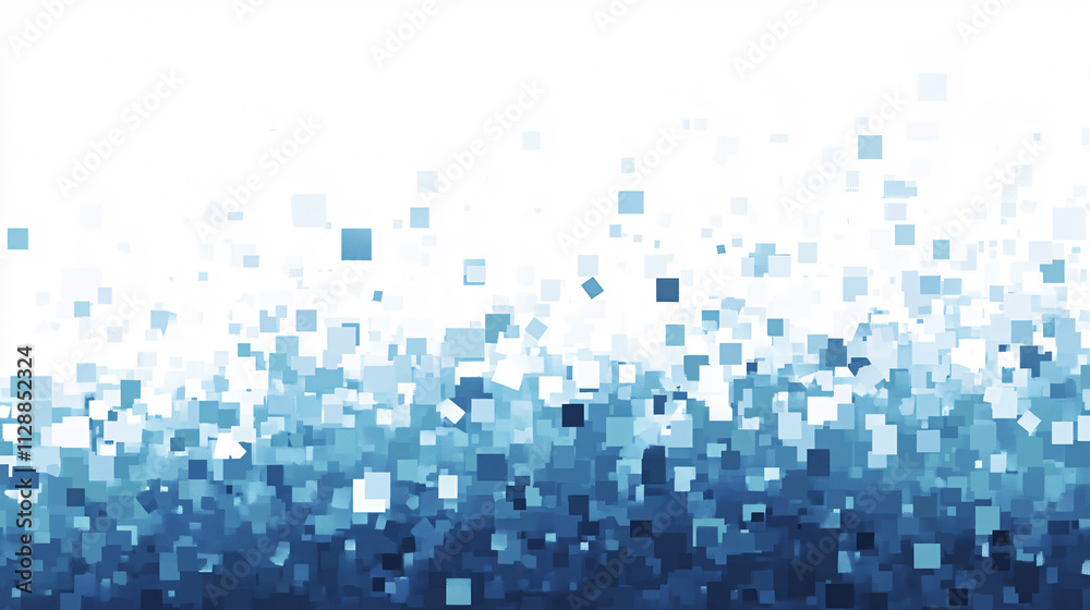 Aufkleber a pixelated horizontal rectangle shape in pale blue, offering a clean and minimalist design.