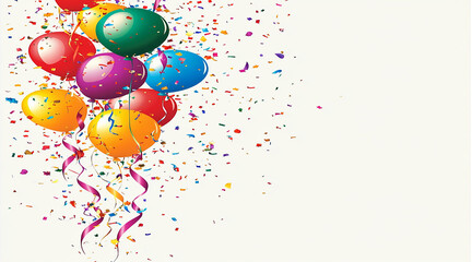 Pastel Pink and Blue Balloons Framing a Blank Square on a Colorful Background Perfect for Party Themes.