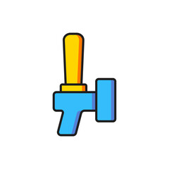 Color Beer tap icon isolated on white background. Flat filled outline style with shadow. Vector